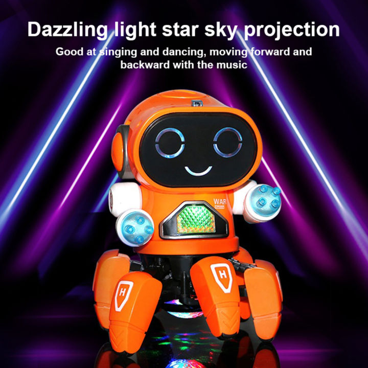 หุ่นยนต์เต้น Walking สำหรับเด็ก,หุ่นยนต์ของเล่นมีเสียงเพลงและไฟกะพริบใช้แบตเตอรี่ไฟฟ้าเดินได้สำหรับเด็กอายุ4  5 6 7 8 9ปีทั้งหญิงและชาย | Lazada.Co.Th