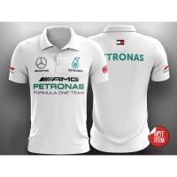 ronas AMG F1 Racing Fans Edition เสื้อยืดโปโล แขนสั้น ลําลอง ขนาดใหญ่ สําหรับผู้ชาย