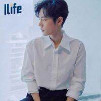 I life  ซับในแขนยาวฤดูใบไม้ร่วงของผู้ชาย  ลำลองหลวมหนา  เสื้อผู้ชาย