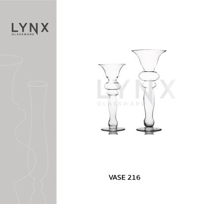 LYNX - VASE 216 - แจกันแก้ว เชิงเทียนแก้ว แฮนด์เมด ทรงสูง เนื้อใส มีความสูง 2 ขนาดให้เลือก คือ ความสูง 45 ซม. และ 55 ซม.