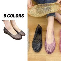 ?Sale80%?รองเท้าคัชชูกลิตเตอร์หนังนิ่ม ฉลุลายผีเสื้อ 5 สี มีเบอร์ 36-41 (88)