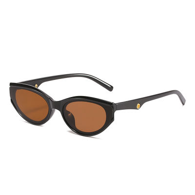 SO&amp;EI Fashion Cat Eye Women Sunglasses Retro Brand Designer Yellow Champagne Eyewear Shades UV400 Men Sun Glasses