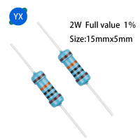 Bela2023ots20PCS 2W ตัวต้านทานฟิล์มโลหะ1 ตัวต้านทานพลังงานแหวนห้าสี0.1R ~ 1M 1R 4.7R 10R 10R 10R 10R 10R 10R 470R 1K 2.2K 10K 4.7K 100K โอห์ม