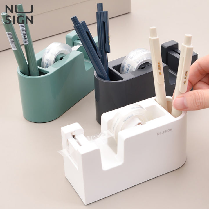 nusign-แท่นตัดเทป-แท่นเทปใส-แท่นตัดเทปใส-แกนเล็ก-1-นิ้ว-3สี-ปลอดภัย-สามารถใส่ปากกาได้-เครื่องเขียน-tape-dispenser