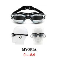 2021 Adult Myopia Swimming Goggles Earplug Professional Pool Glasses Anti Fog Men Women Optical Waterproof Eyewear Wholesale Goggles