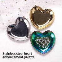 SteelRhinestone กล่องเก็บเล็บแผ่นที่ใส่ถาดภาชนะเครื่องประดับแวววาวถ้วย DIY ตกแต่งจุดเครื่องมือ