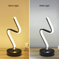 Modern Minimalist Table Lamp LED Spiral Lamp Acryl Desk Lamp USB Bedroom Night Light Living Room Home Lighting EU UK Plug
