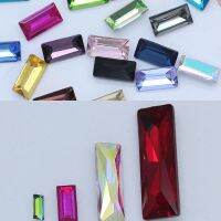 hotx【DT】 All size colors rectangle point foiled back glass stone faceted crystal rhinestones decoration making beads