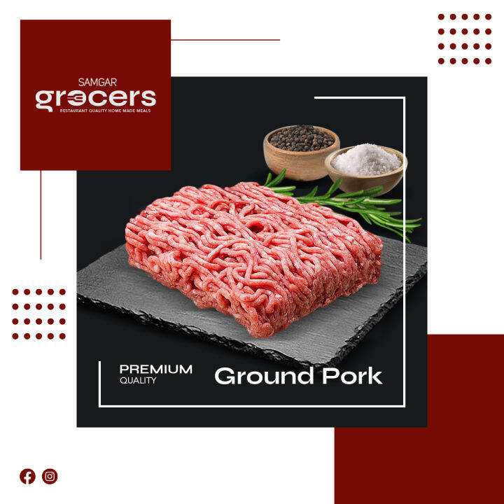 SAMGAR Grocers Minced Ground Pork Lean Meat Giniling 1 Kilo Premium