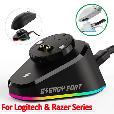 ที่ชาร์จแบบไร้สาย Mouse Gaming RGB + 2 USB สำหรับ Logitech G403 G502 X Plus G703 G903ฮีโร่ G PRO X Superlight HERO แท่นวางมือถือ GPW2