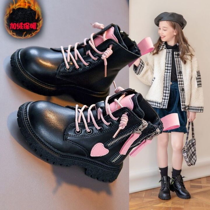 aeozad-รองเท้า2022สั้นสีชมพูและสีดำกันลื่นสำหรับเด็กแฟชั่นฤดูใบไม้ผลิใหม่