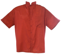 เสื้อเชิ้ตผู้ชาย ไหมลื่น แขนสั้น คอจีน ไซส์ XXL อก 52 นิ้ว (Size XXL) Shirt/Thai Shirt for Men/Office Shirt/Short Sleeve/Mandarin Collar/Chest 52"