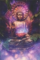 ❦☃❅ Tranquil Buddha SILK POSTER ภาพวาดตกแต่งผนัง