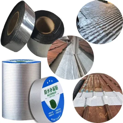 Plester aluminium Foil butil tahan air 5M selotip tahan suhu tinggi pita butil perbaikan saluran atap kolam dinding pita mandiri bersegel