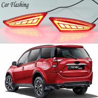 ไฟกระพริบ2ชิ้นไฟ LED สะท้อนแสงสำหรับ Mahindra XUV500 2018 2019ไฟเบรกไฟกันชนหลัง LED ด้านหลังไฟตัดหมอก