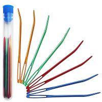 8Pcs Aluminum Large Eye Blunt Needles Bent Weaving Needles Multicolor Yarn Darning Needles for Wool Sewing Knitting Crocheting Knitting  Crochet