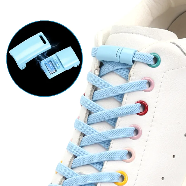 1 Pair Magnetic Shoelaces For Sneakers Elastic Shoe Laces Lock Children ...