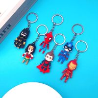 Disney Marvel พวงกุญแจ Spiderman Mickey Minnie Winnie Iron Man กัปตันอเมริกาการ์ตูนกระเป๋าจี้รถพวงกุญแจเด็กของขวัญของเล่น