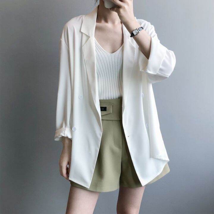 korean-style-sunscreen-chiffon-suit-jacket-thin-design-loose-drape-blazer