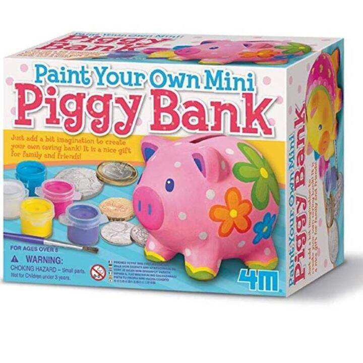 4M Paint Your Own Mini Piggy Bank Lazada