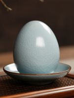 Ru kiln opening piece can raise tea pet simulation egg table decoration boutique creative purple sand pot accessories lucky play