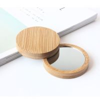 Makeup Mirror Portable 1pcs Bamboo Cosmetic Mirror Round Portable Mirror Student Beauty Tool Travel Pocket Mirror Purse Mirrors