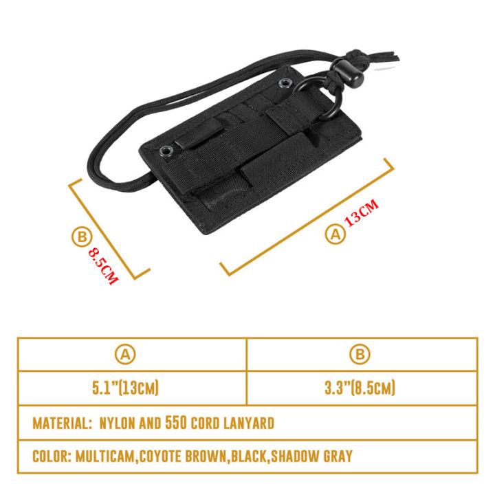 พัดลมทหารยุทธวิธีกล่องบัตรประชาชน-patch-สายคล้องคอและบัตรเครดิตที่เก็บบัตร-id-กระเป๋าเก็บบัตร-badge-กระเป๋า