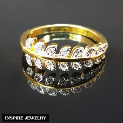 Inspire Jewelry ,แหวนช่อมะกอก เพชร ตัวเรือนหุ้มทองแท้ 24K สวยหรู