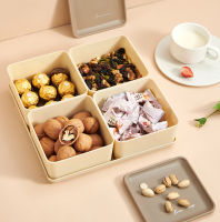 Living Room Candy Box Plastic Candy Box Refrigerator Storage Box Divided Dim Sum Fruit Tray Candy Box Set Square Candy Box