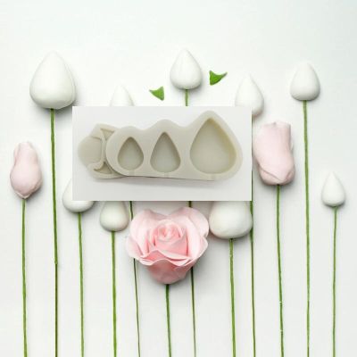 【✆New✆】 RTERT54634 กรวยกุหลาบ Minsunbak ฟองดองต์แต่งหน้าเค้กแม่พิมพ์ซิลิโคนช็อกโกแลตทรงดอกกุหลาบงานฝีมือจากน้ำตาล