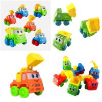 รถบรรทุกไขลานน่ารักดึงกลับการ์ตูนรถบรรทุกก่อสร้างของเล่น    Cute Pull-Back Cartoon Trucks Construction Toys