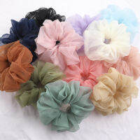 [Cutewomen2020] 2020เกาหลีขนาดใหญ่ Organza Scrunchies ผมสำหรับสตรีขนาดใหญ่ลูกไม้ Scrunchie สีผมวงยืดหยุ่น Headwear ผู้ถือหางม้าผม Tie อุปกรณ์เสริมผม