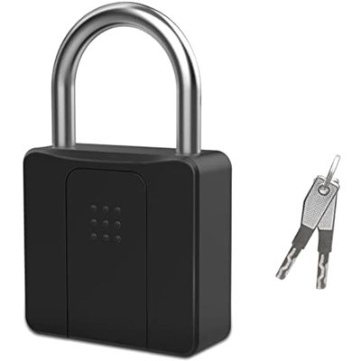 Fingerprint Padlock Gym Waterproof Padlock with Key Fingerprint Bluetooth Padlock, Guardrail Door Lock, Gate, Warehouse