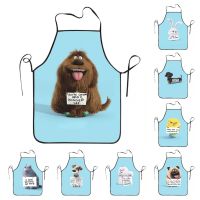 Unisex Happy Newfoundland Dog Bib ผ้ากันเปื้อนผู้ใหญ่หญิงพ่อครัว Tablier ครัวทำอาหารการ์ตูนภาพวาด