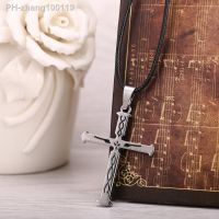 H F Hot Anime Guilty Crown Metal Leather Chain Necklace Crucifix Pendant Cosplay Accessories Jewelry Can Drop-shipping YS10495