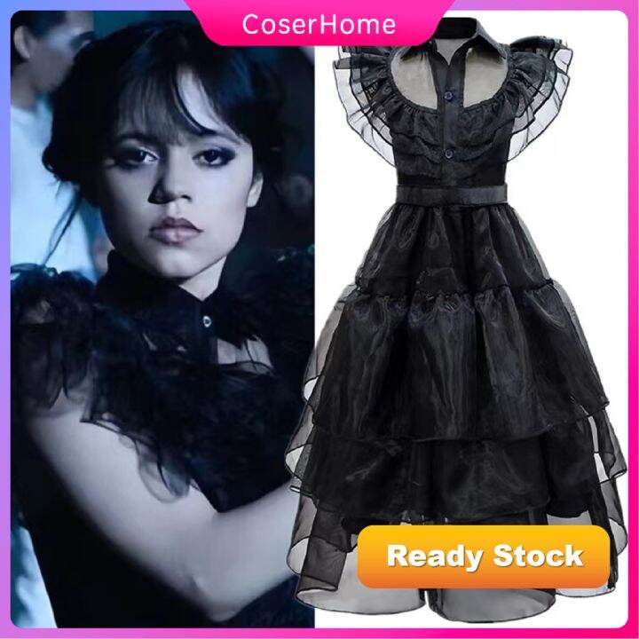 Wednesday Addams Costume Adult Women Wednesday addams dress Cosplay ...