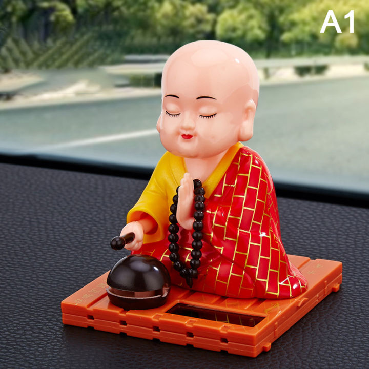 Mouca Solar Powered Toy Buddhist Monk Figure Dancing Swing Figure Model ...