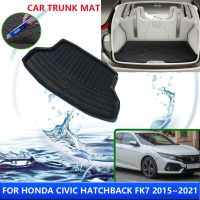 แผ่นลำต้นสำหรับ Honda Civic Hatchback FK7 2015 ~ 2021 2018 2020ทนอุณหภูมิสูงพรมเก็บของอุปกรณ์ตกแต่งภายในพรม