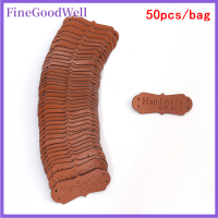 FineGoodWell 50ชิ้นป้ายหนัง PU ทำด้วยมือกับป้ายกำกับความรักลูกปัดหัตถกรรมแท็กถัก