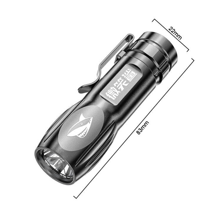 portable-camping-strong-light-flashlight-outdoor-concentrating-long-range-usb-rechargeable-mini-abs-flashlight-with-holder