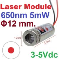 เลเซอร์ไดโอด Laser 650nm 5mW เลเซอร์สีแดง ลำแสงออกมาเป็นแบบจุด หมุนปรับโฟกัสได้ Red Point Laser Module Glass Lens Focusable Industrial Class