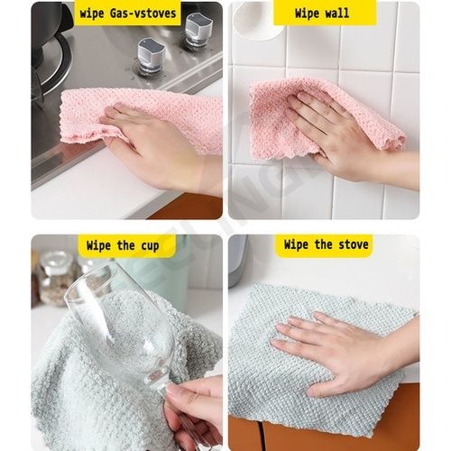 2PCS Kitchen Towels Soft and Super Absorbent Microfiber Dish