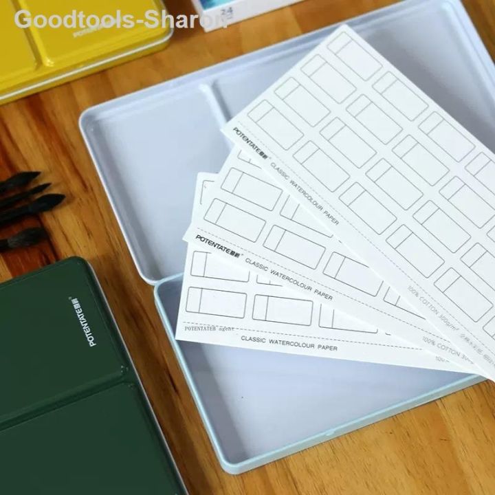 goodtools-sharon-กล่องเปล่า-สีน้ำที่มีศักยภาพ16สี24สีกล่องเปล่าสีขาวรูปวาดสีน้ำทึบกล่องเปล่า1758