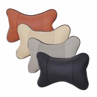 Car Neck Pillow PU Leather Headrest Fit for Most Car Universal Heatrests 1 Pack- F19A