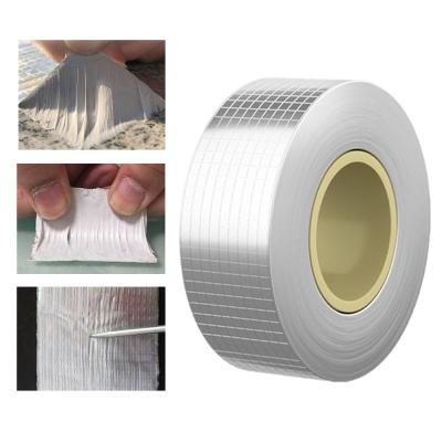 【2023】High Temperature Resistance Waterproof Tape Aluminum Foil Thicken Butyl Tape Wall Crack Roof Duct Repair Adhesive Tape 1m