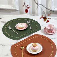 【CW】 Anti slip Placemat Table Side Leather Dish Cup Mug Coaster