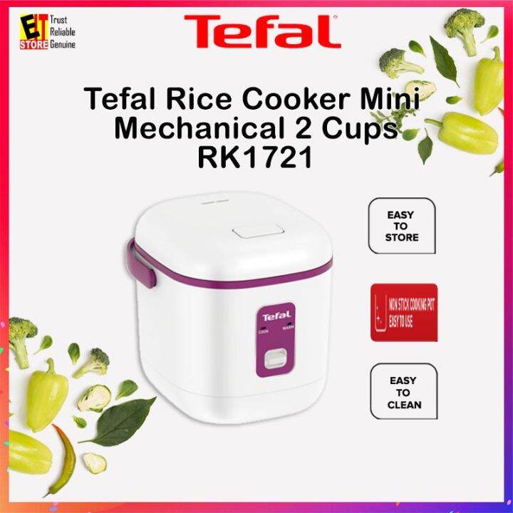 TEFAL MINI RICE COOKER 0.4L 2 CUPS, KEEP WARM, NONSTICK RK1721 ( RK172165 ) Lazada