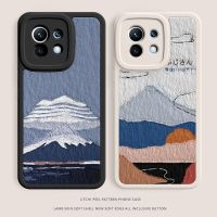 Mount Fuji Oil Painting Phone Case for Xiaomi Mi 11 Lite NE Ultra 11X Pro 11i Soft Mi11 11Lite 5G Luxury Camera Protection Cover Drawing Painting Supp