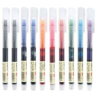 10PCS/Set 8 Colors Straight liquid Ink Gel Pen 0.5mm Colorful Quick Dry Roller Pen School office Stationery Japan Style Pens