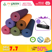 Thảm Tập Yoga TPE 2 Lớp 6mm PH Green Cao Cấp, Kích Thước 183x61cm